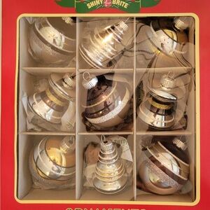 Christopher Radko Christmas Shiny Brite 9ct Glass Ornament Black Gold Drums